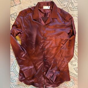 ASOS Rich Burgundy Satin Shirt